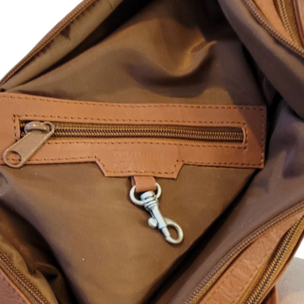 Paul & Taylor Brown Genuine Leather Sling Bag NWOT - Picture 6 of 9